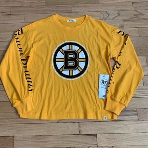 Boston Bruins Crop LS Tee NWT